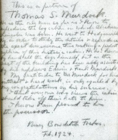 2014.076 Close-up of inscription on drawing of Thomas S. Murdock