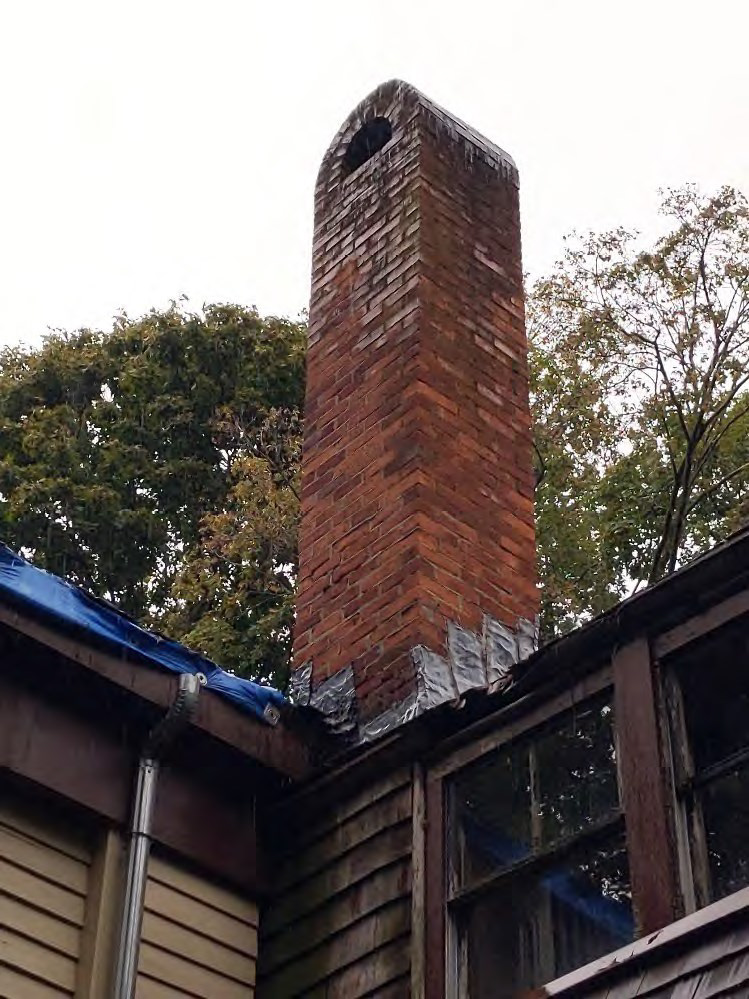 Existing chimney prior to restoration.